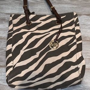Zebra print Michael Kors tote bag